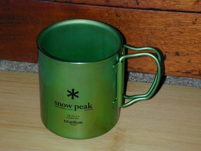SNOW PEAK  GREEN Ti-DOUBLE 450  ANODIZED MUG MG-053GR
