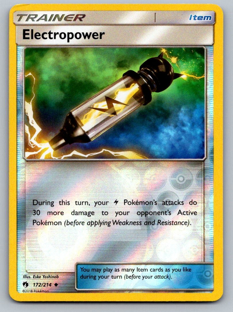 Electropower 172/214 Uncommon Lost Thunder Pokemon Reverse Holo Lightly Played