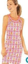NWOT Gretchen Scott Isoceles Dress Cutout  Bird Palace white Pink Orange print M