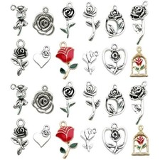 WOCRAFT 48pcs Love Heart Bracelet Charms for Jewelry Making Valentine