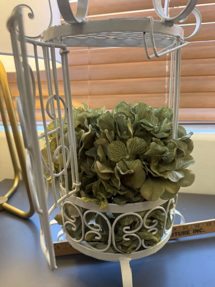 Jaula para pájaros decorativa blanca de colección Shabby Chic hierro forjado-decoración del hogar boda Foto 3 de 4