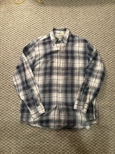 Vintage 90 s MADE IN USA L.L. Bean Flannel Shirt Medium Plaid Button Down Cotton