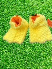 LOT of 2 Wonder Nation Yellow Fluffy Duck Foot Slippers Baby Size 3 new