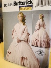 NEW BUTTERICK Women's CIVIL WAR DRESS Pattern UNCUT Sz 14-20 Reenactment Costume