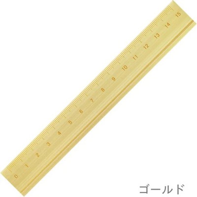SLIP-ON ALUMINIUM RULER 15CM GOLD