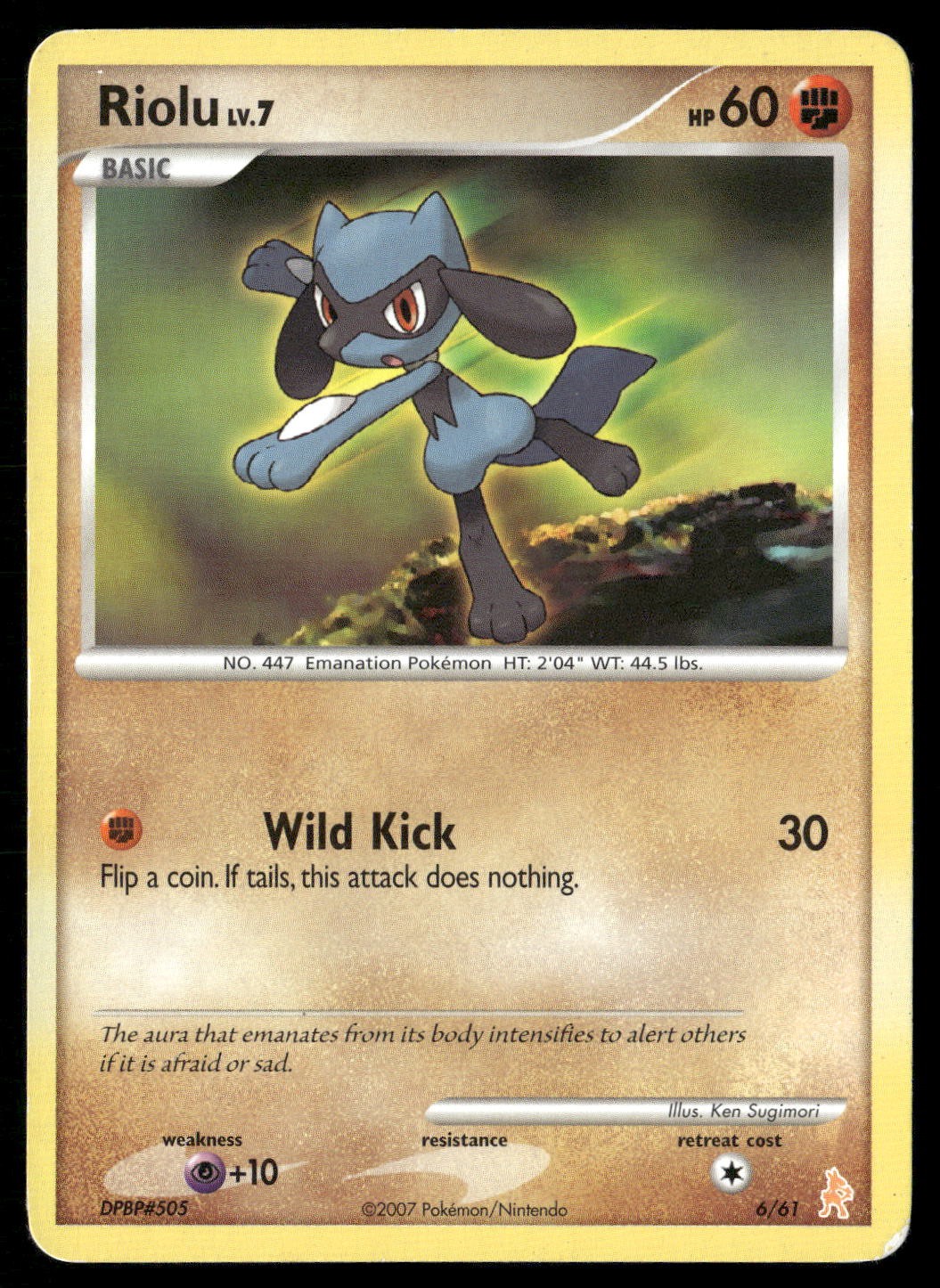 Riolu 6/12 Common DP Trainer Kit: Manaphy & Lucario Pokemon MP