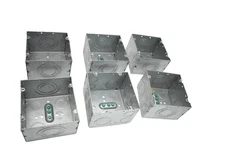 RACO 66 Cu In Square Steel Electrical Junction Outlet Box Lot Of 6 4.5" x 4.5"
