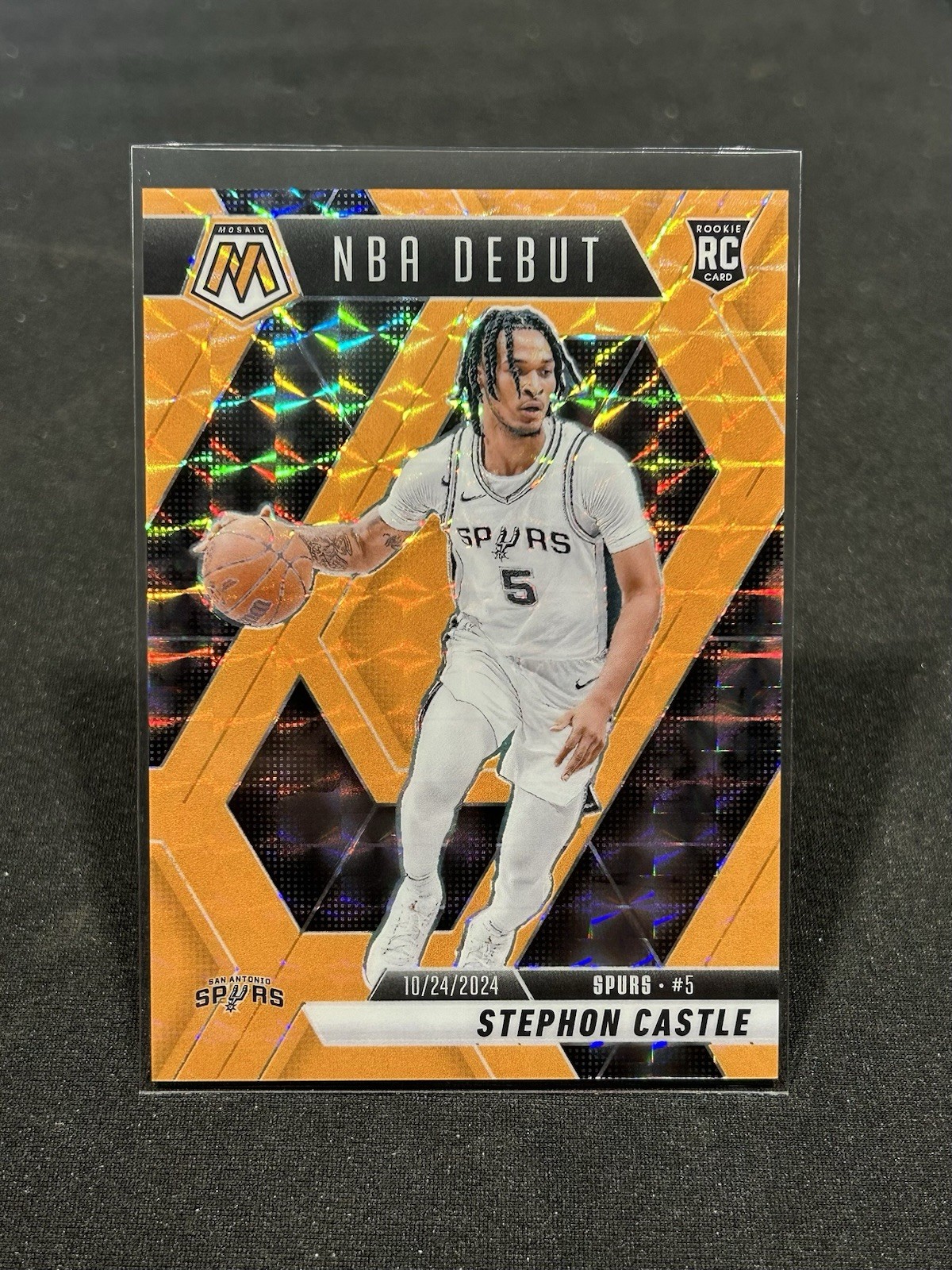Stephon Castle - NBA Debut - Orange Fluorescent /25 Rookie - Mosaic 2024-25