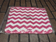 Thirty-One Document Holder Pink White Chevron File Folder Zip Pouch Consultant