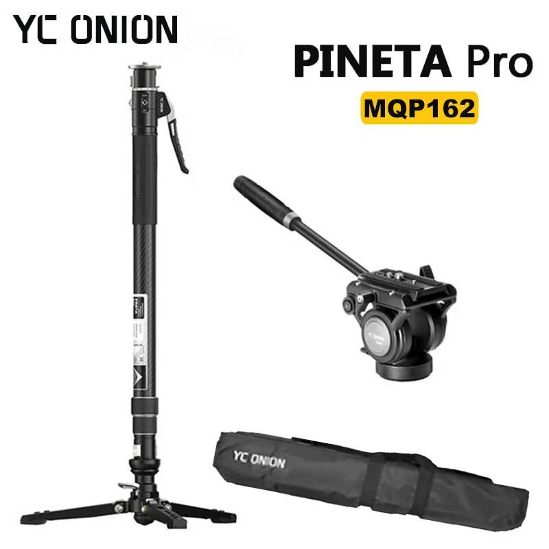 YC Onion MQP162 Pineta Pro Carbon Fiber Monopod Camera Tripod + FH60 Fluid Head - Image 2 of 4