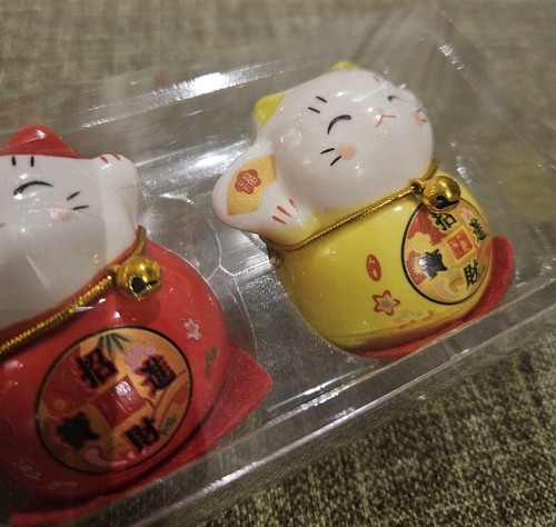 lachineuse - Chat Maneki Neko - Statuette Chat Japonais Porte Bonheur