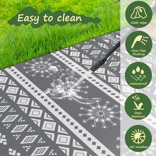 Outdoor Rug for Patio Waterproof, Reversible Garden Rugs 120X180 Cm, Large Plas - Picture 2 of 12