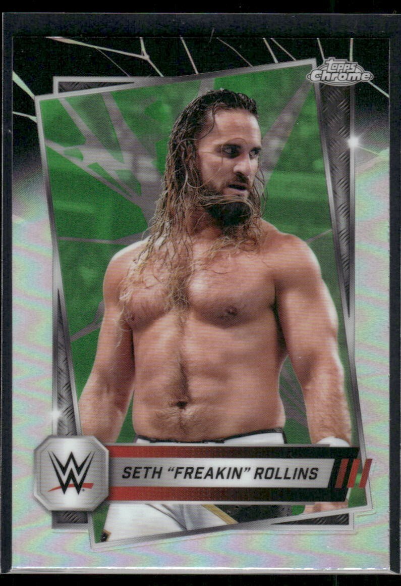 2025 Topps Chrome WWE Seth Freakin Rollins #5 Neon Green & Black Refractor