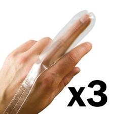 3 x Finger Stall Dressing Protection Cot First Aid Bandage Cover Clear - Medium