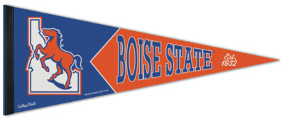 BOISE STATE BRONCOS Retro 1980s Style NCAA Team Premium Felt PENNANT