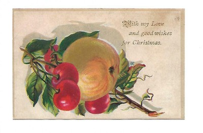 With My Love And Good Wishes For Christmas Cherries Peach Vict Card C10s Ebay With My Love And Good Wishes For Christmas Cherries Peach Vict Card C10s Ebay
