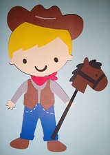 CowBoy Horse Boy Paper Doll Die Cut Scrapbook Embellishement