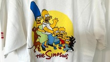 The Simpsons Vintage T-Shirt Mens Large White 90's - USA MADE 1997