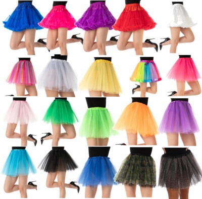 TUTU Rock UV Junggesellinnenabschied Neonrock Damen Lady Kostüm 80er Jahre Halloween