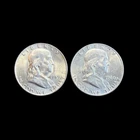 Lot of 2 - 1959-D & 1960-D Franklin Half Dollars 50C - GEM BU+ - 0241
