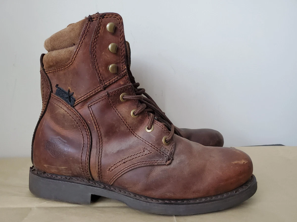 Harley Davidson Darnel Motor Cycles Combat D94285 Brown Boots Mens