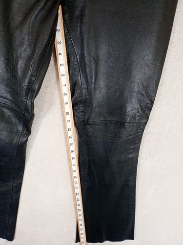 Heeli London Trousers Leather Black Biker Womens Size 12 32 W 33 L Flare - Picture 9 of 14