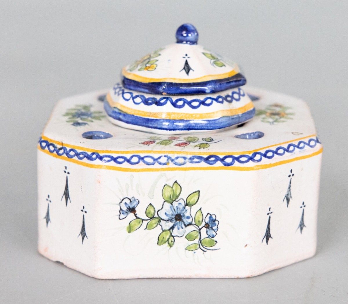 フランス アンティーク クインペール Quimper Antique French Faience Quimper Style Inkwell circa 1900 | eBay