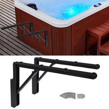 Spa Supply Hot Tub Cover Lift Foldable Hot Tub Cover Roller Racks Black 2Pcs TOP