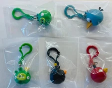 Rare 5x Angry Birds Key-Chain Lot #1 (Official Rovio)(2009-2012) +sealed baggies