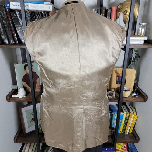 Blazer cappotto sportivo uomo vintage Chaps Ralph Lauren due bottoni beige seta lana taglia 42L - Foto 15 di 20