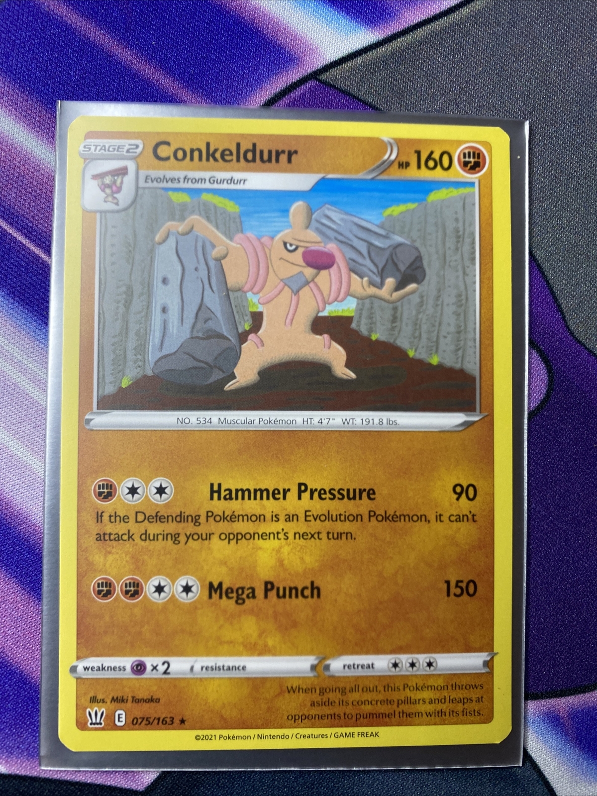 Pokemon TCG Battle Styles(Playset Discount When You Buy 4) Conkeldurr 75/163