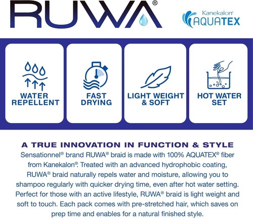 Ruwa 3x Senegal Twist 14" #SM1B/30 Braid Hair Pre Stretched Looped Crochet - Picture 4 of 8