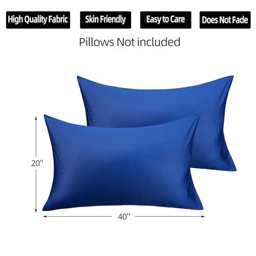 400 Thread Count Cotton Pillow Case with Zipper, 40" L x 20" W, King