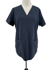 Figs Women's Navy Blue Casma Three-Pocket Scrub Top Size Small