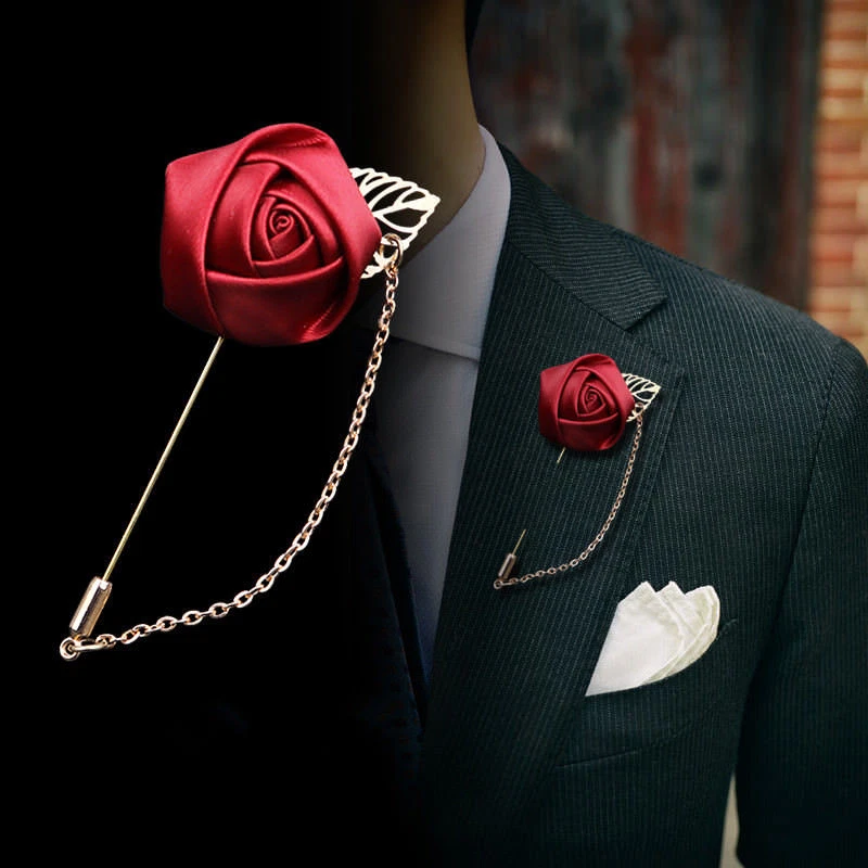 Wedding Flower Corsage Lapel Pin Brooch Suits Boutonniere Suit