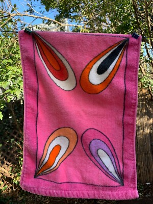 1**1960 s Vtg. Emilio Pucci Cotton Finger Towel Geometric Pattern **Gently used*