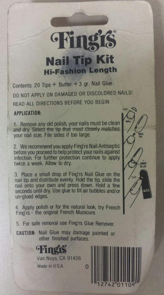 Kit de ponta de unha vintage em bastão! Dedos! Pacote com 20! Itens retrô antigos exclusivos! - Imagem 3 de 3