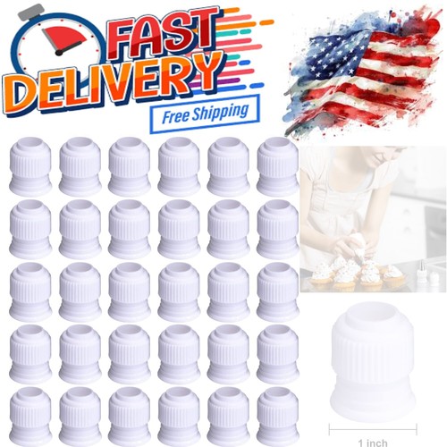 30-Pack Durable Plastic Cake Decorating Couplers for Effortless Icing
