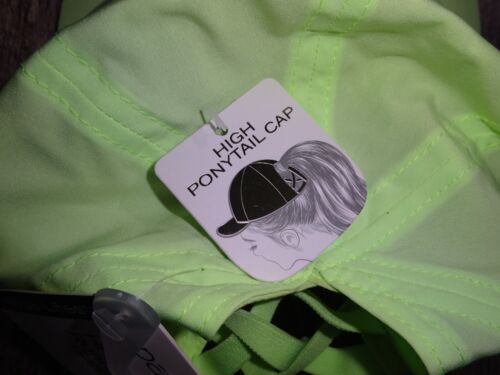 APANA UPF 40+ high ponytail hat Cap ~ running yoga athletic neon - Picture 4 of 7