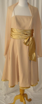 Formal Short Bridesmaid Dress Party Evening Prom Gold Color Size Large |  eBay