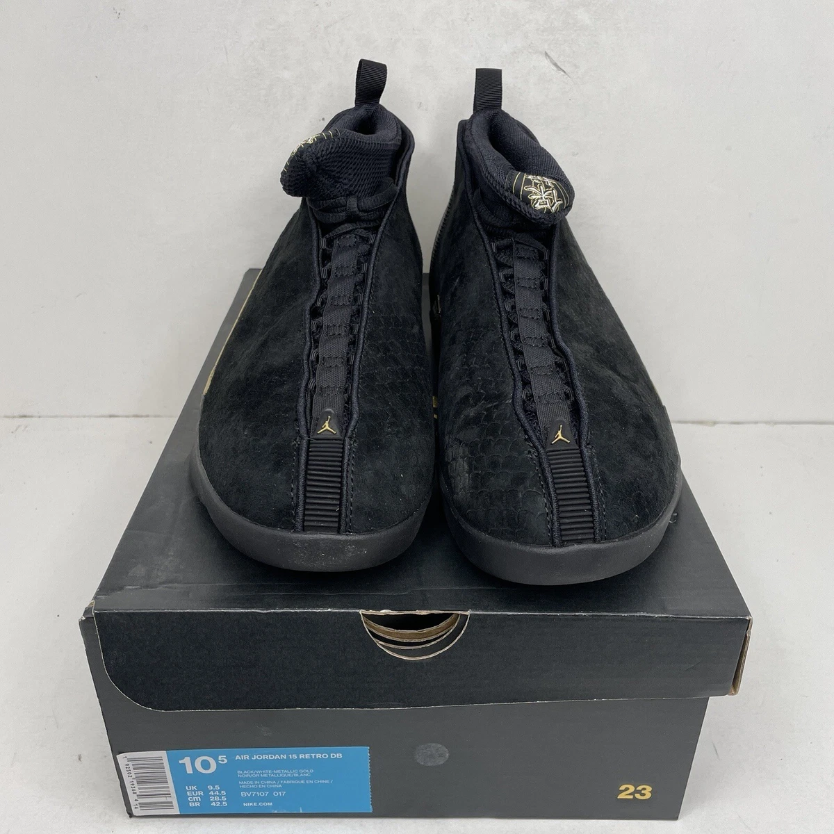 Nike Air Jordan 15 Retro Doernbecher Men s 10.5 Black Gold Shoes