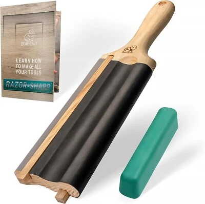 BeaverCraft LS5P1 hook spoon carving tool strop with polishing compound