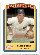1990 SWELL BASEBALL GREATS CLETE BOYER NEW YORK YANKEES #102