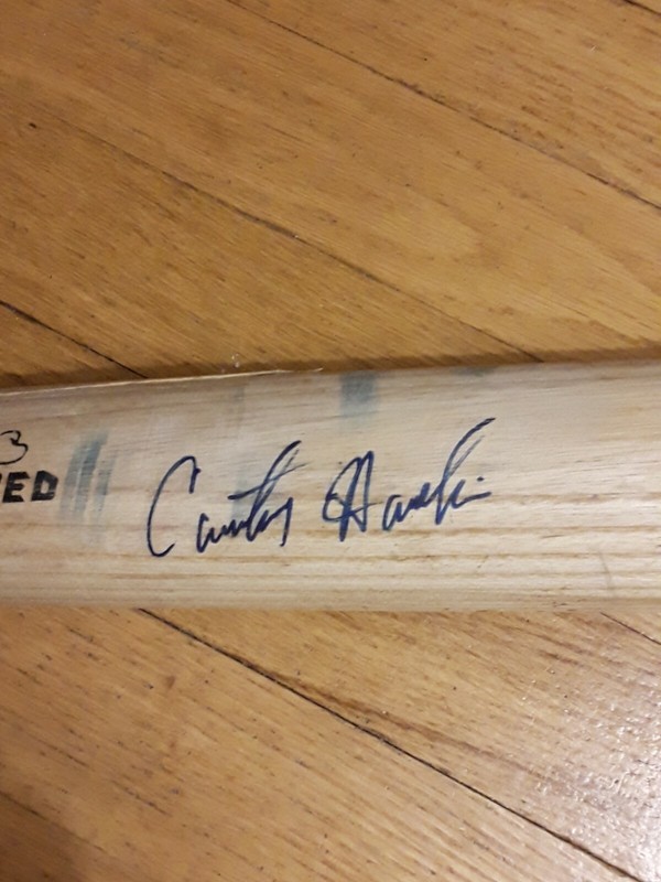 Courtney Hawkins MLB Signed Autograph Game Used Baseball Bat #13 pick