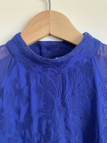 MAURIE & EVE Long Sleeve Blue Mini Dress Size 10 - Picture 4 of 8
