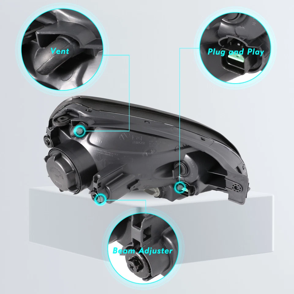 Compatível com faróis de halogênio Hyundai Tucson 2005-2009 esquerda e direita transparente - Imagem 4 de 4