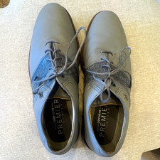 FootJoy DryJoys Premiere Series Men's Gray Leather Lace-Up Low Top Spiked Golf