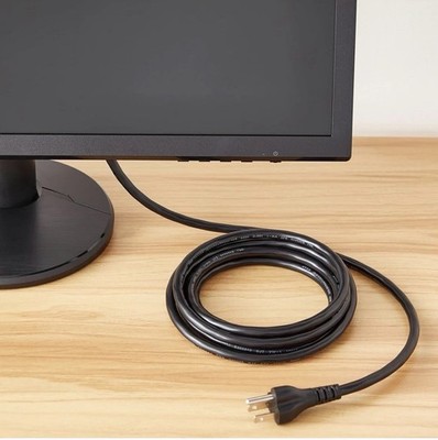 Amazon Basics Replacement Power Cord 10ft Black Universal for Computer, Monitor