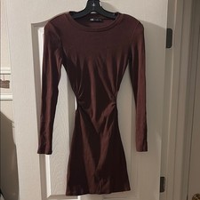 Zara EUC bodycon brown cut out dress size S