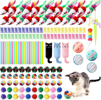 150 Pcs Cat Toys for Indoor Cats Bulk, Kitten Toys Pack, Variety Interactive Gif